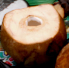 Coconut ready to drain the milk © Sergio Wheeler, 2011