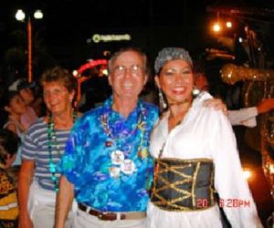 Author David Hammer and photographer Nancy Edwards enjoy Carnval on Cozumel.