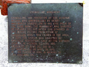 Inscription on the statue of Evangeline. © TexasEscapes.com
