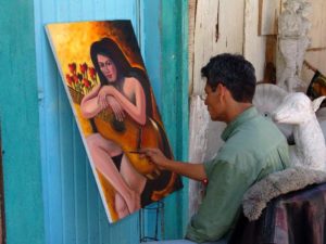 An artist at work