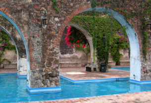 Arches from the original Mexican hacienda's structures are exceptionally beautiful. © Julia Taylor 2008