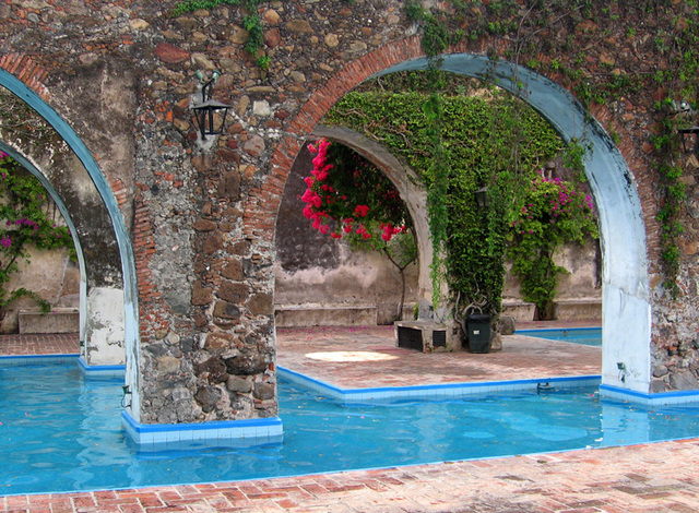 Arches from the original Mexican hacienda's structures are exceptionally beautiful. © Julia Taylor 2008