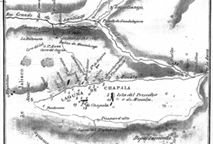 Early map of Lake Chapala (Galeotti, 1837)