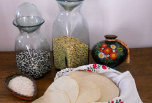 Amaranth seeed, beans of all kinds and corn tortillas are gluten-free food staples in Mexico © Daniel Wheeler, 2012