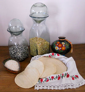 Amaranth seeed, beans of all kinds and corn tortillas are gluten-free food staples in Mexico © Daniel Wheeler, 2012