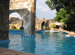 A captivating pool invites visitors to refresh themselves on a hot day in suny Mexico. © Julia Taylor 2008