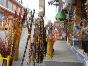 The variety of handicrafts and decorative art in 3 de Mayo is astonishing. Shoping for hancrafts is a must when you visit Mexico. © Julia Taylor, 2008