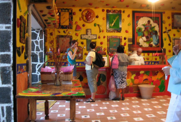 The colorful Tepoznieves shop is a famous and extravagant ice cream store. It offers hundreds of tempting original flavors created from local fruits and other ingredients. © Julia Taylor 2007