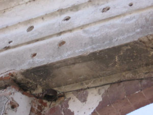 The Zapata Route in Morelos Part 2: Close-up of bullet holes. © Julia Taylor 2007