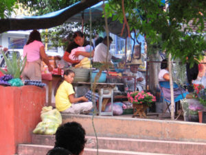 Families buying and selling on Sunday in Tepotztlan's market. © Julia Taylor 2007