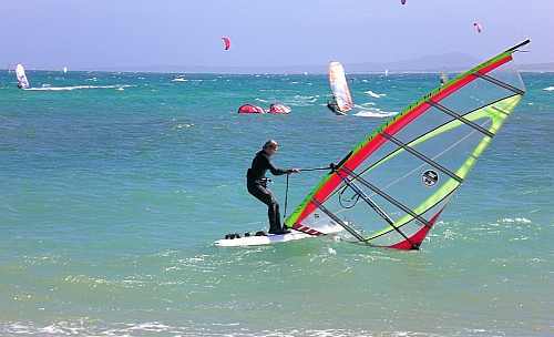 Windsurfers at La Ventana, an hour's drive southeast of La Paz, Baja California Sur on the Gulf of Cortés.