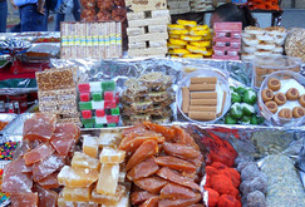 Dulces típicos — traditional Mexican candies — for sale in a street market © Daniel Wheeler, 2010