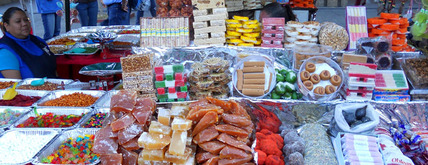 Dulces típicos — traditional Mexican candies — for sale in a street market © Daniel Wheeler, 2010