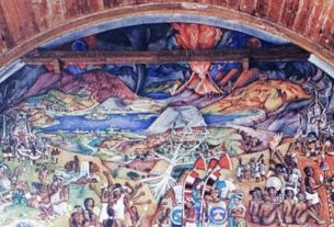 Lower part of Pátzcuaro Library mural (copyright of photo unknown)