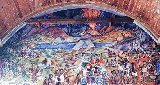 Lower part of Pátzcuaro Library mural (copyright of photo unknown)