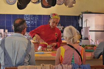 Chef Pilar Cabrera at her La Olla restaurant and cooking school in Oaxaca © Douglas Favero, 2011