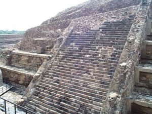 This is the view looking east at the larger structure from the amphitheatre seats on the east side of the smaller structure.