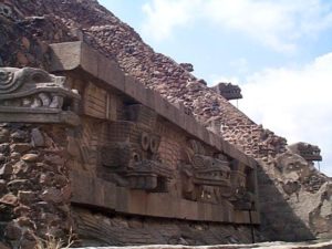 An example of the carved relief of the wall panels of the plaza surrounding the temple. When it was new it must have had a fearsome appearance.