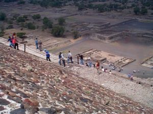 Everyone climbs the 248 uneven steps to the top.