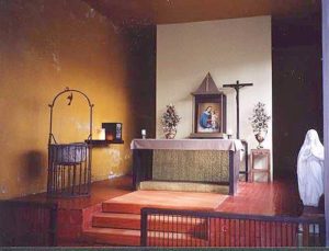 Interior of the ancient capilla or chapel re-designed by Rangel.