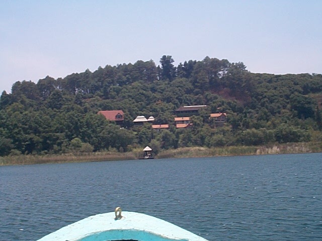 There are two resorts on the lake. Here is the view from the boat at the more southerly Seccion Arcoiris.