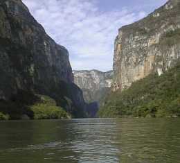 This picture was taken in the Sumidero Canyon, a man-made lake in Chiapas. The cliffs reach over half a mile in height in places. © Dan McWethy, 2000