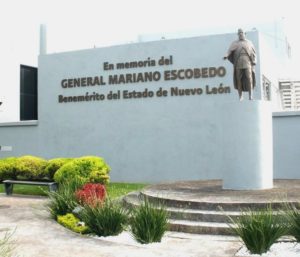 Memorial tribute to General Mariano Escobedo at the airport in Monterrey, named in his honor.
