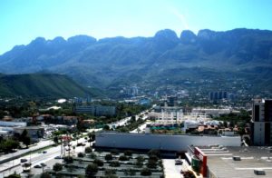 View of the Sierra Madre mountain range and the three distinctive peaks of El Cerro Chipinque, known by the locals as La M, towering high above the city. © Joseph A. Serbaroli, Jr. 2020