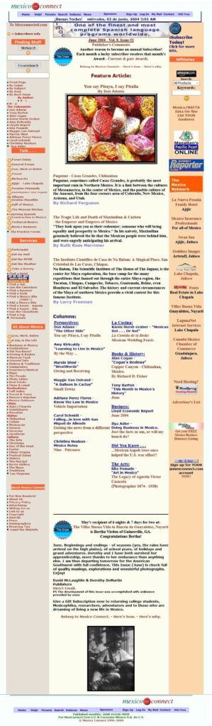 MexConnect Homepage, June 2004