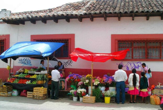 Chiapas fruit stand, 2004. Credit: Marisa Burton.