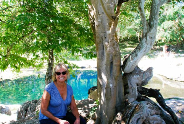 Author at Cenote Xlacah. © 2022 Jane Simon Ammeson