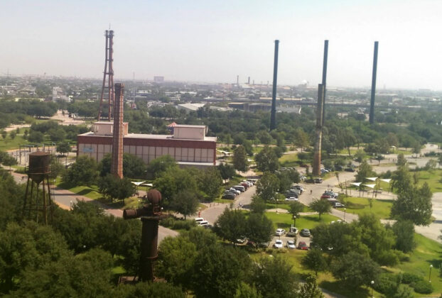 View of Parque Fundidora from atop Blast Furnace. © 2024 Allan Wall