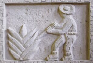 Limestone carving, 63 X 43 cm, sculptor unknown. © Alvin Starkman, 2024