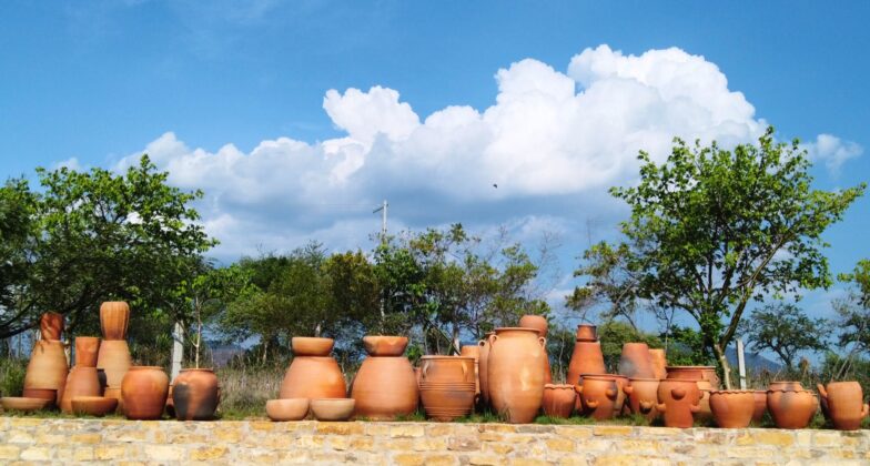 Copal trees and pots. © 2026 Carlene Fowlkes
